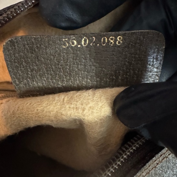 Gucci Brown Canvas and Leather Shoulder Bag with Red & Green Web - Picture 7 of 16